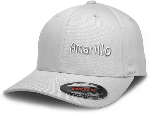 Vista 9 de Custom Flexfit Cap for Men & Women Embroidered Amarillo Texas Tx Tex. Texan The Lone Star Solo diseño negro.