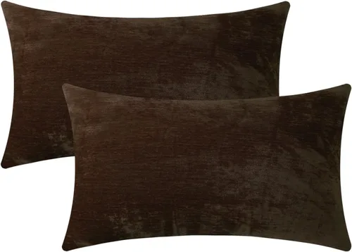 Vista 49 de Jeneoo - Fundas de almohada decorativas rojas brillantes de chenilla suave, fundas de cojín cómodas y sólidas para sofá de sala de estar