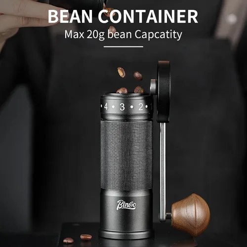 Vista 8 de Bincoo Molinillo de café manual con mango plegable manual – Molinillo de café expreso, compacto y portátil para el hogar, viajes, camping (negro)