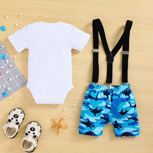 Vista 3 de GRNSHTS Ropa divertida de primer cumpleaños para bebé niño, mameluco con pajarita, mameluco para tartas