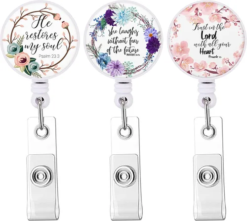 Vista 12 de Carrete de insignia retráctil lindo porta insignias con clip de cocodrilo carretes de insignia decorativos con nombre de enfermera en porta tarjetas