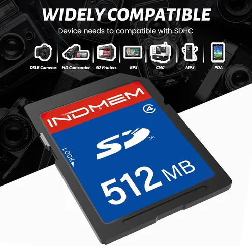 Vista 6 de Tarjeta SD de 512 MB (Paquete de 2), Tarjetas de memoria flash Clase 4 MLC, Tarjetas Secure Digital estándar de 512 MB (2 piezas)