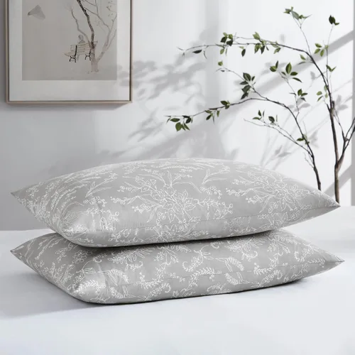Vista 33 de Southshore Fine Linens® - Vilano® Springs - Par de fundas de almohada plisadas, color negro, estándar (Queen)
