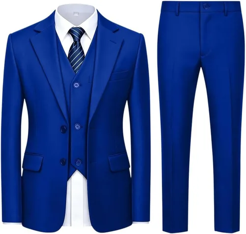 Vista 10 de 5 Piece Boys Suits for Wedding Ring Bearer Outfit Kids Tuxedo Negro (corbata de rayas)