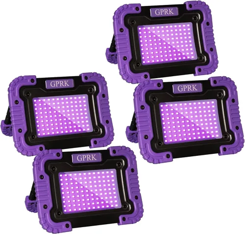 Vista 7 de Luz negra recargable - Luz negra UV alimentada por batería, portátil, luz de inundación ultravioleta inalámbrica de 395 nm para fiestas brillantes