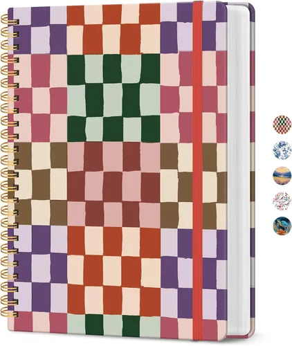 Vista 15 de Cuaderno rayado en espiral para el trabajo, 300 páginas gruesas B5 (7.1 x 10 pulgadas), diario a rayas universitarias para mujeres y escritura
