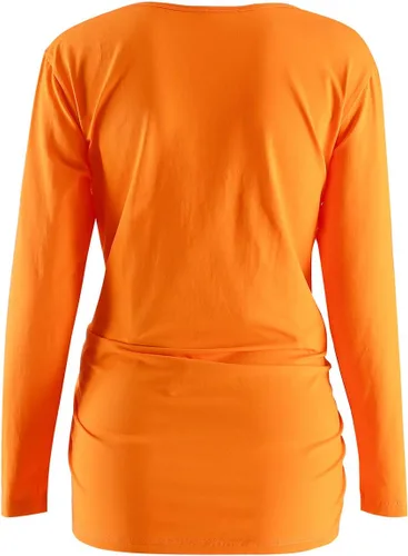 Vista 3 de Camisa de maternidad de Halloween para mujer, divertida calabaza, embarazada, linda manga larga