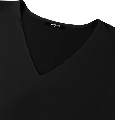 Vista 4 de Lotusmile Camisa holgada de gasa de doble capa con volantes y mangas con volantes para mujer