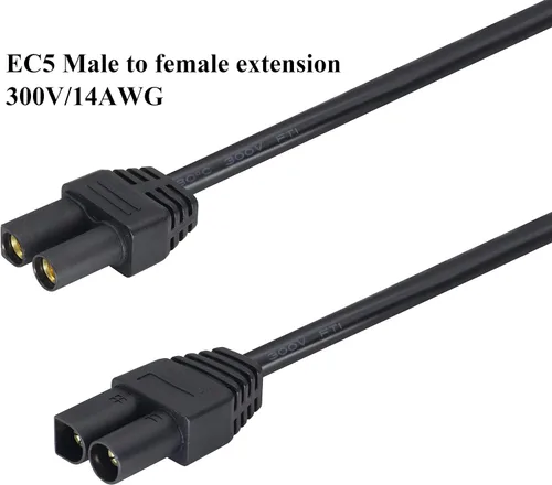 Vista 3 de Cable de extensión EC5 14AWG EC5 macho a EC5 hembra Cable de extensión ADS-018 EC5 macho a EC5 hembra Cable de extensión para batería RC ESC LI-PO