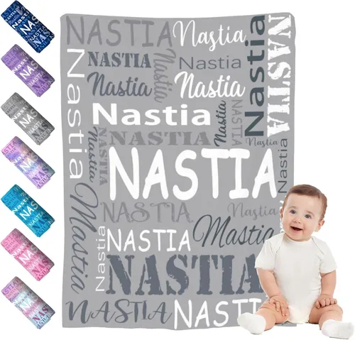 Vista 19 de Mantas de bebé personalizadas para niño y niña, manta de bebé personalizada con nombre para niños y adultos, mantas suaves personalizadas