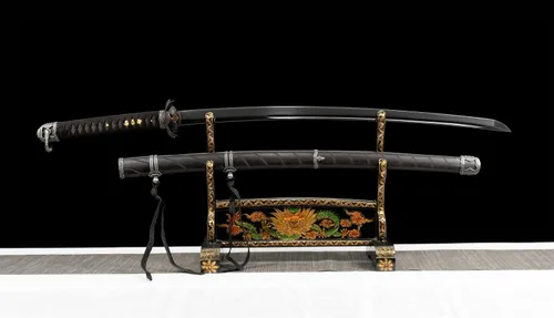 Vista 3 de Sekiro: Las Sombras Mueren Dos Veces Cosplay Katana de Espada Japonesa Samurai Real, Hoja Negra Hecha a Mano, Hoja de Acero de Primavera 9260, Tang