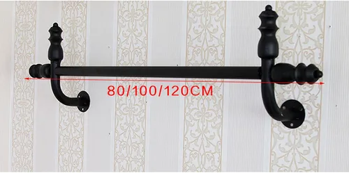 Vista 4 de Perchero montado en la pared, percha resistente, barra de ropa colgante de metal, utilizado en tiendas de ropa/hogar (31.5 in)
