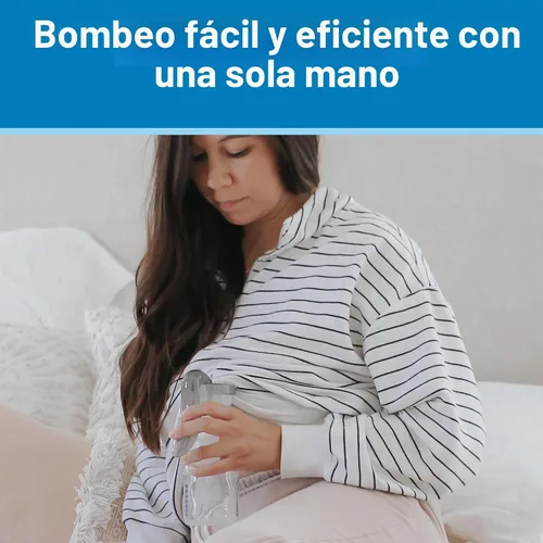 Vista 5 de Dr. Brown's Extractor de leche manual con escudo SoftShape 100% silicona (B, brida de 0.984 in) y opciones anticólicos+biberón de cuello ancho de 5