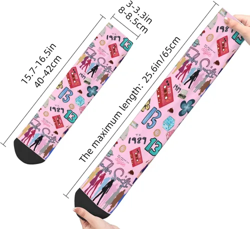 Vista 4 de Calcetines coloridos para hombres y mujeres, regalos para los fanáticos de Taylor, calcetines deportivos que absorben la humedad