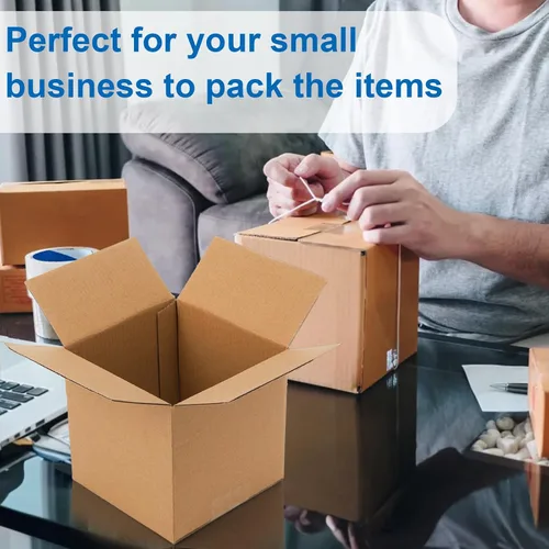 Vista 6 de Peohud Cajas de envío de 5 x 5 x 5 pulgadas, paquete de 30 cajas de cartón corrugado, cajas de correo de cubos pequeños para embalaje, mudanza
