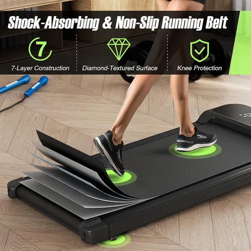 Vista 6 de Goplus Walking Pad, 2.5 HP Under Desk Treadmill with Remote Control & LED Display, 3 Countdown Modes, 0.6-4 MPH Portable Treadmills for Home Small