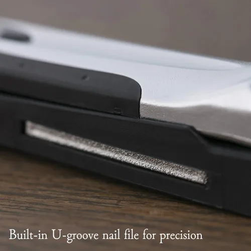 Vista 6 de KAI Cortaúñas japonés con lima de uñas lateral, acero inoxidable, fabricado en Japón