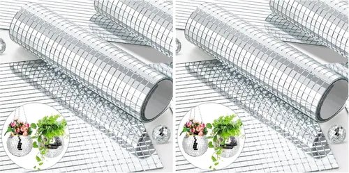 Vista 8 de 10800 piezas de azulejos de mosaico de espejo, azulejos de disco autoadhesivos de 5 x 5 mm, azulejos de disco de espejo cuadrado, pegatinas de bola