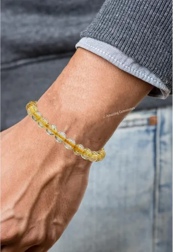 Vista 233 de Amazing Gemstone Crystal Bracelet for Women Men's Gifts - Protection Healing Crystal Bracelet - 8mm Gemstone Beaded Stretchable Bracelet Pulseras