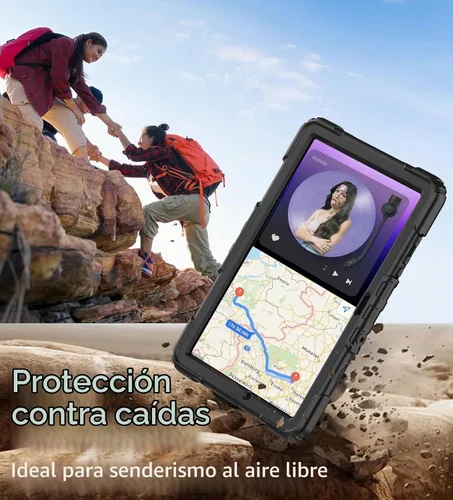 Vista 7 de DUNNO Funda para Samsung Galaxy Tab A9+ Plus de 11 pulgadas 2023, a prueba de golpes con protector de pantalla, soporte giratorio de 360°, correa