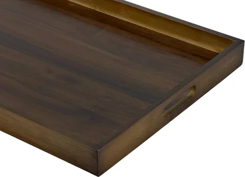 Vista 2 de Bam & Boo Bandeja rectangular grande de madera con asas 19.75 x 12.5 x 1.1 pulgadas
