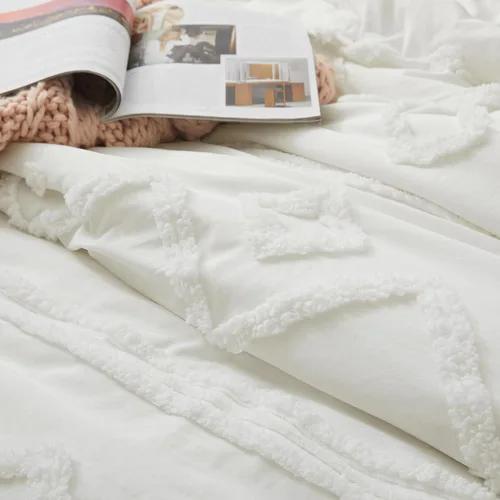 Vista 9 de Oli Anderson Juego de Edredón Beige Queen Acolchado Juego de Ropa de Cama Queen 3 Piezas, Edredón Boho Shabby Chic con 2 Fundas de Almohada