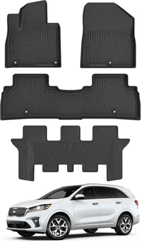 Vista 8 de Cartist Alfombrillas personalizadas para VW Atlas 2018-2025 2026 (asientos de banco de 7 pasajeros), juego completo de 3 filas para accesorios