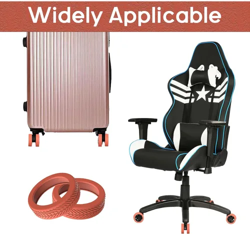 Vista 3 de Homimor Fundas para rueda de equipaje, 8 fundas de rueda de maleta, fundas protectoras de rueda de equipaje de silicona, fundas de rueda giratorias