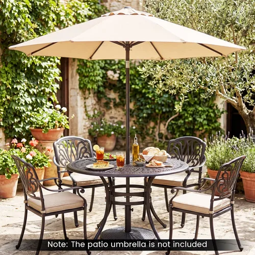 Vista 3 de Giantex Soporte de base de sombrilla de patio de 21 libras, soporte resistente para sombrilla para exteriores con base rellena de cemento, se adapta