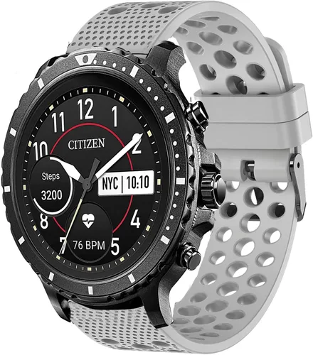 Vista 2 de Compatible con correas Citizen CZ de repuesto de silicona, correa deportiva con hebilla de metal, compatible con reloj inteligente Citizen CZ