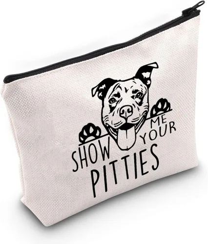 Vista 2 de ZJXHPO Divertido regalo de Pitbull Show Me Your Pitties Dog Lovers Gift Pitbull Mom Cosmetic Bag Zipper Accesorio Bolsa, Perro Pitties, No