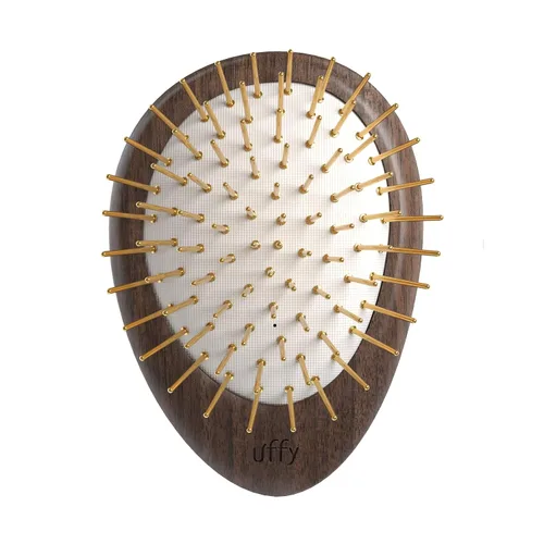 Vista 13 de Uffy Acubrusher - Cepillo de pelo Gua Sha chapado en oro de 24 quilates, masajeador ergonómico para el cuero cabelludo para la caspa