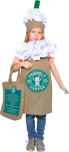 Vista 2 de Dress Up America Coffee Costume for Kids - Cute CappuccinoFrappuccinoLatte Dress-Up for Boys and Girls