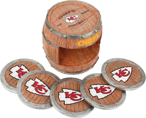 Vista 120 de FOCO NFL Team Logo 5-Pack Barrel Beverage Drink Coaster Set