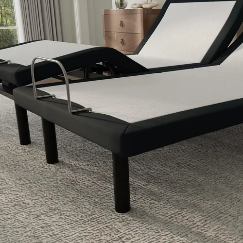Vista 3 de Blissful Nights Split King e4 Marco de Base de Cama Ajustable con Gravedad Cero, Masaje, Anti-Ronquidos, Carga USB Dual, Luz Nocturna Debajo