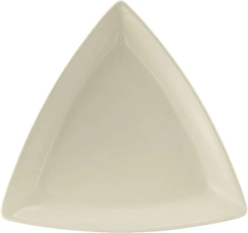 Vista 2 de Tuxton China BWZ-1108 Plato, 11 pulgadas, triangular, borde enrollado, apto para microondas y lavavajillas, a prueba de horno, totalmente Blanco