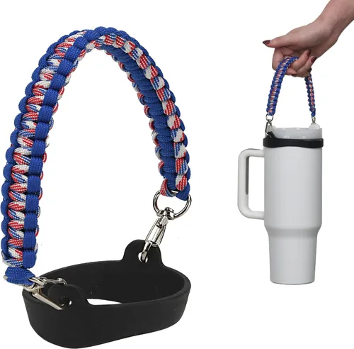 Vista 13 de Wongeto Correa con Asa para Botella de Agua - Compatible con Botella de Agua Stanley - Asa de Paracord para Accesorios de Vaso Stanley