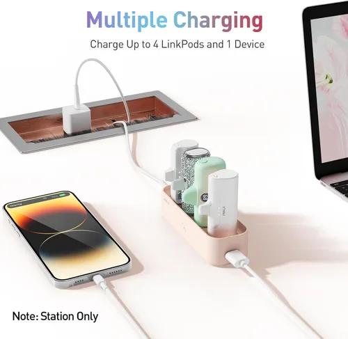 Vista 8 de iWALK Cargador portátil USB C, banco de energía pequeño ultracompacto de 4500 mAh, paquete de baterías brillantes y estación de carga