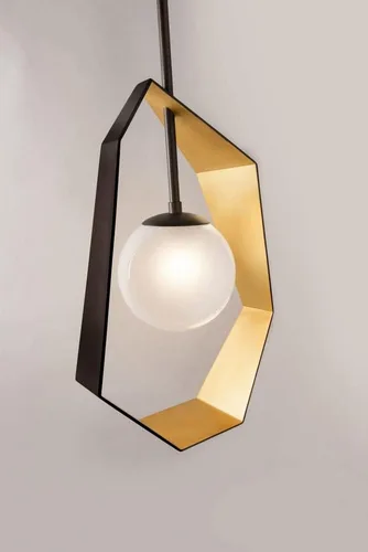 Vista 2 de Troy Lighting F5534 Origami-12W 1 LED Colgante Medio-9.25 Pulgadas De Ancho Por 34.75 Pulgadas De Alto, Color Acabado: Grafito