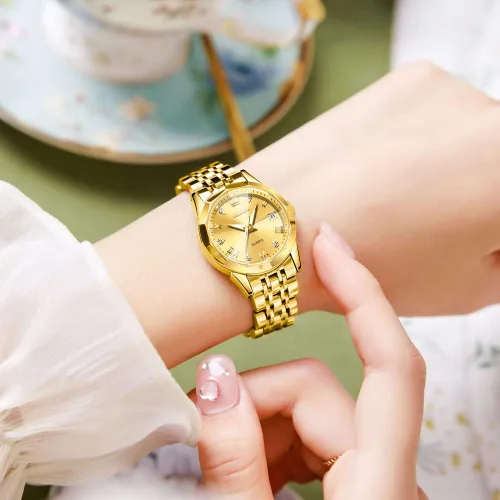 Vista 32 de OLEVS Reloj de mujer con diamantes de moda, analógico, de cuarzo, de acero inoxidable, para mujer, pequeño, para fecha, impermeable, luminoso