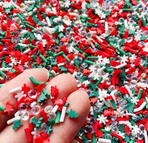 Vista 7 de Chispitas Falsas Chispitas Falsas de Navidad Chispitas Falsas de Caramelo Chispitas de Arcilla Polimérica Chispitas Poliméricas Rebanadas de Arcilla