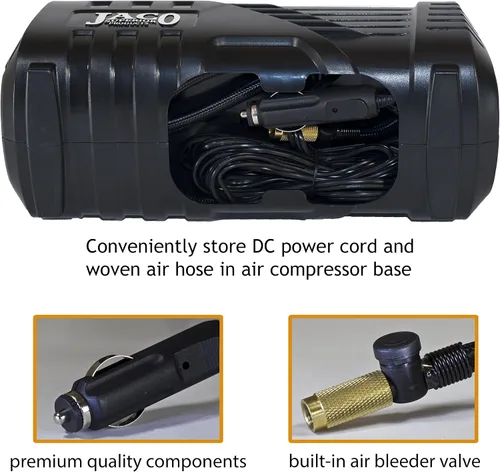 Vista 5 de JACO SmartPro 2.0 inflador digital de neumáticos AC/DC - Compresor de aire portátil automático - 100 PSI (12V DC, 110-120V AC)