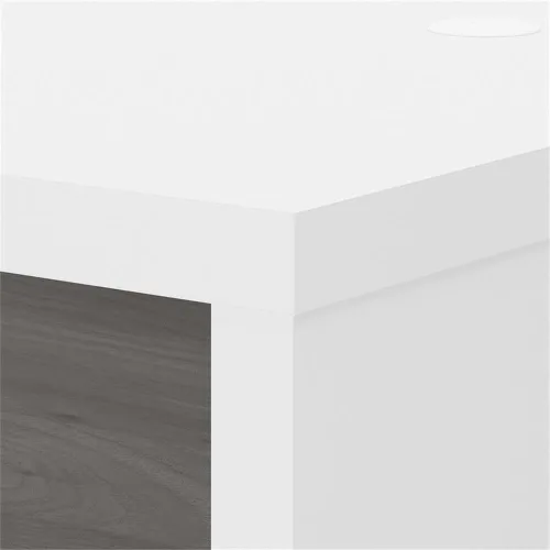 Vista 6 de Bush Business Furniture Echo - Escritorio en forma de L en blanco puro y gris moderno