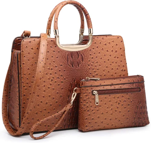 Vista 10 de Bolso de mano para mujer con asa superior, bolso de hombro, bolso tipo tote, cartera con billetera a juego 2-azul cocodrilo
