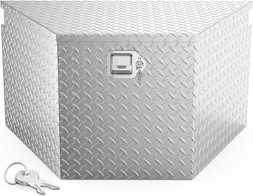 Vista 10 de TUFFIOM Caja de Herramientas para Cama de Camión de Aluminio de 33", Caja de Herramientas de Remolque de Placa Diamantada de Servicio Pesado