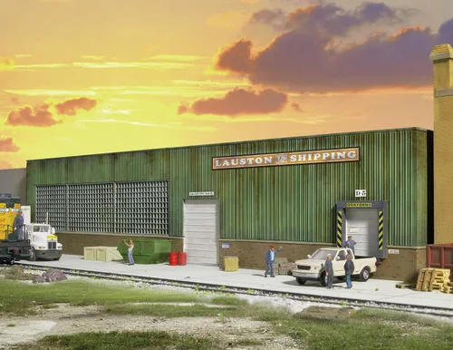 Vista 2 de Walthers Cornerstone Lauston Shipping Background Building 933-3191 HO Scale Model Railroad - Kit de estructura