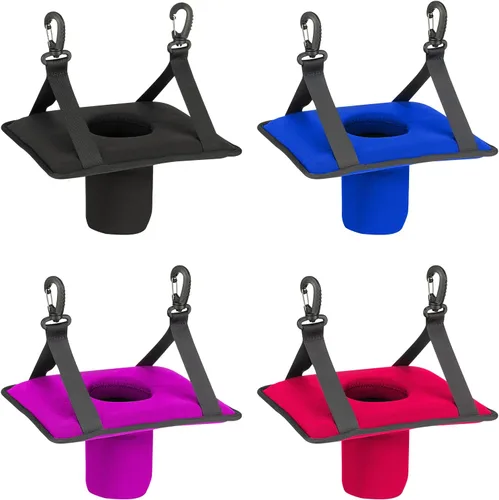 Vista 7 de Neopreno colgante sostenedor de la bebida para hamacas, hamacas, sillas de salón - negro