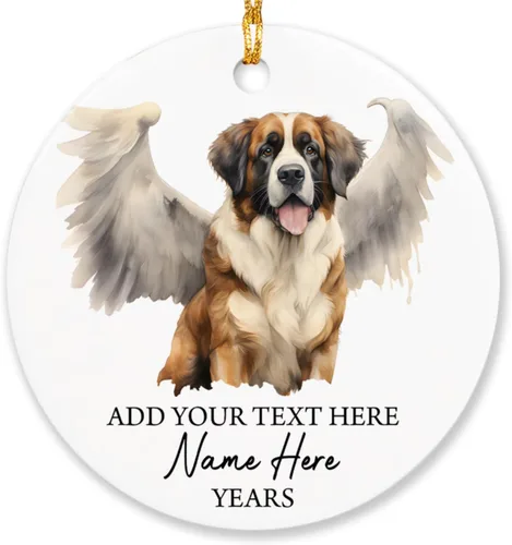 Vista 29 de Airedale Terrier - Adorno personalizado de alas de ángel para perro, regalo de pérdida de condolencias de mascotas, adorno de Navidad conmemorativo