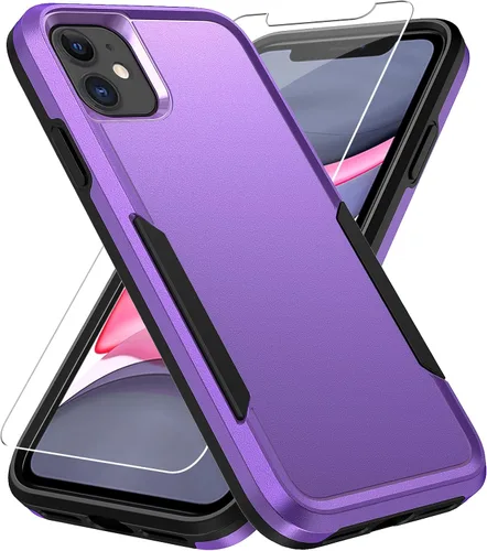 Vista 8 de Funda protectora para iPhone 11 de 6.1 pulgadas, con protector de pantalla, probada contra caídas de grado militar, resistente y resistente a prueba