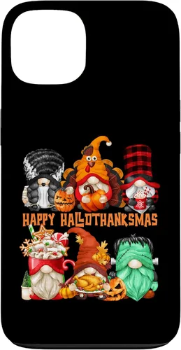 Vista 7 de iPhone 16 Halloween Thanksgiving Christmas Gnomes Happy Hallothanksmas Case